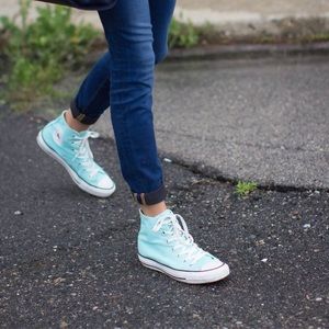 Women’s Baby Blue/Teal High Top Converse